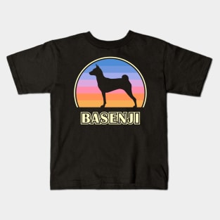 Basenji Vintage Sunset Dog Kids T-Shirt